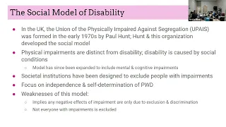 Session 20: Disability Models