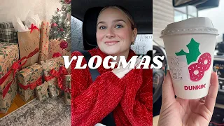 VLOGMAS 2022: wrap christmas presents with me + coffee runs + homemade sunday night dinner