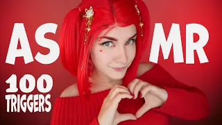 ASMR 2 HOUR ❤️ 100 RED TRIGGERS for Sleep and Tingles 🍎 АСМР 100 ТРИГГЕРОВ для твоего сна 😴