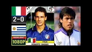 Italy 2 x 0 Urugoay (Roberto Baggio,Enzo Francescoli)  ●1990 World Cup Extended Goals & Highlights