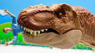 Tyrannosaurus Eat 30 Dinosaurs | Jurassic world Fun Video