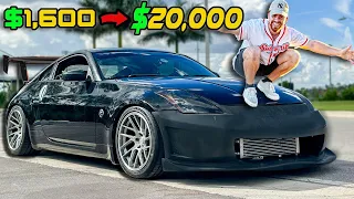 CONVERTí UN 350z BARATO de $1600 EN UN TWIN TURBO NISSAN 350z de $20,000!!! (SE VE INCREIBLE)