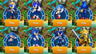 SONIC DASH - PIRATE SONIC VS SONIC CLASSIC SONIC METAL SONIC BABY SONIC TEEN SONIC EXCALIBUR SONIC