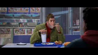 Diner scene & no cape (Spider-Man Into the Spider-Verse)