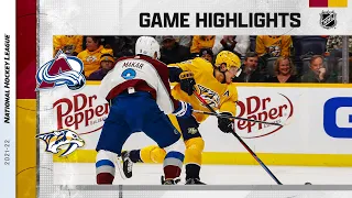 Avalanche @ Predators 1/11/22 | NHL Highlights