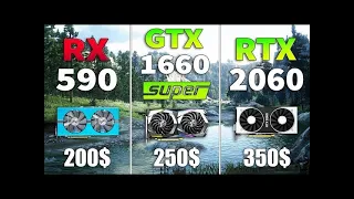 RX 590 vs GTX 1660 SUPER vs RTX 2060 (Test in 9 Games)