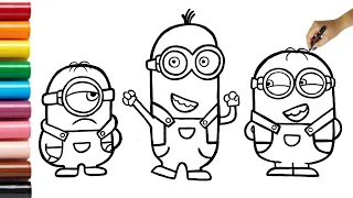 How to Draw Minions | Drawing and Coloring for Kids and toddlers | Coloring Pages | Draw Minion