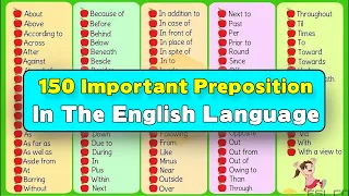 150 Important Prepositions in the English Language from A to Z