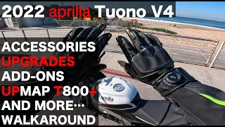 2022 Aprilia Tuono V4 First Month Accessories, add-ons, gear and Upgrades w/ UpMap OEM Exhaust Demo