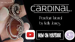 Wire wrap pendant tutorial Cardinal..