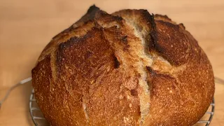 Sourdough bread baking process.