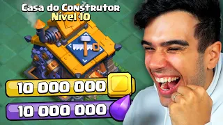 UPEI A CASA DO CONSTRUTOR PRO NÍVEL MÁXIMO (10) E GEMEI TUDO!! CLASH OF CLANS