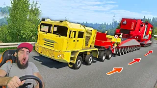 ЭТО ВАМ НЕ КАМАЗ - СУПЕР ТЯГАЧ ТАЩИТ 400 ТОНН ГРУЗ - ПОЛУЧИТСЯ? - EURO TRUCK SIMULATOR 2 моды + РУЛЬ