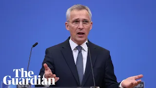 Jens Stoltenberg makes a statement before Nato meeting