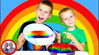 Easy Science Experiment for kids | Grow your own rainbow educational experiment with Mike and Jake