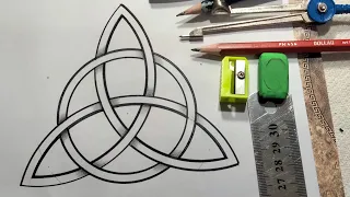 How to draw a triquetra | Celtic knot | Trinity knot | easy drawing tutorial