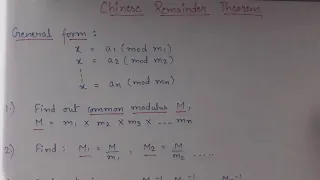 Chinese remainder theorem: example to find solution in set of equation | Chinese remainder solved eg