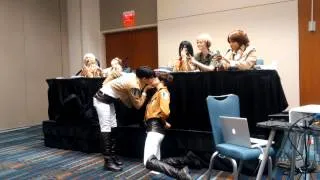 Eren and Levi play The Pocky Game Animazement 2014