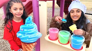 Heidi y Zidane juegan a la tienda de helados | Pretend play with an ice cream shop