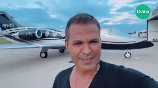 Eduardo Costa mostra detalhes de novo avião aos fãs em redes sociais