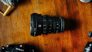 Meike 25mm T2.2 Cinema Lens review for the Fujifilm XT4