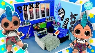 PUNK BOI Miniature Dollhouse ♥ Lol Surprise Doll Room Tutorial