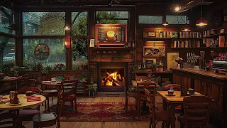 Relax on a Rainy Saturday & Cozy Cafe Space ☕ Gentle Jazz Music to Relax and Study