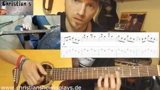 Metallica NOTHING ELSE MATTERS "Bridge" | Akustik Gitarren Tutorial Deutsch Tabs/Noten+Overheadcam