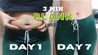 Week#1 🔥 3min PLANK workout to get flat belly (14 Days Plank Workout Challenge)