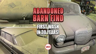 ABANDONED BARN FIND First Wash In 30 Years Mercedes 190C! Satisfying Car Detailing Restoration