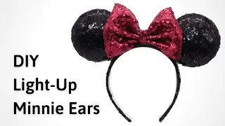 DIY Minnie Mouse Ears that Light Up // Free Mickey Mouse Ears Template