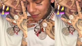 Tekashi 6ix9ine gets all his chains and jewelry back remade flexing in the club Jimmyboi Iceman Nick