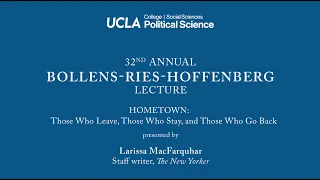 Bollens-Ries-Hoffenberg Lecture presented by Larissa MacFarquhar