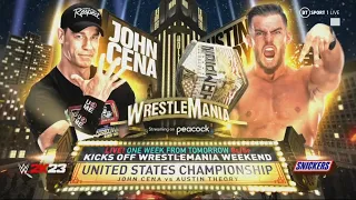 WWE 2K23 John Cena vs Austin Theory WM39 Prediction Highlights