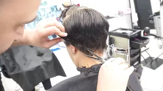 OLDER WOMEN HAIRCUT - STACKED PIXIE BOB CUT WITH UNDERCUT