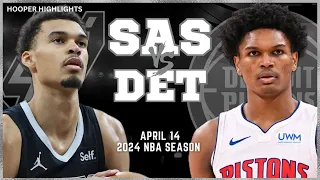 San Antonio Spurs vs Detroit Pistons Full Game Highlights | Apr 14 | 2024 NBA Season