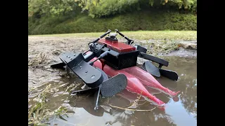 Amphibious STAR is a high speed robot capable of crawling over land and hovering over water