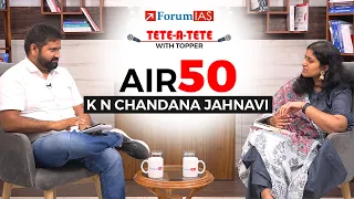 IAS Topper K N Chandana Jahnavi | IAS Rank 50 | UPSC Topper 2023 | Tete A Tete With A Topper