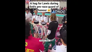 A hug for Lewis during Seb's pre-race guard of honour 🤗#AbuDhabiGP #DankeSeb #shorts #formula1