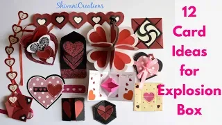 12 Card Ideas for Explosion Box/ DIY Valentine's Day Explosion Box Part Two