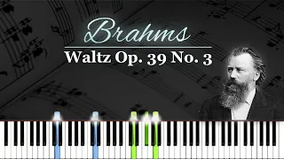 Waltz Op. 39 No. 3 - Brahms | Piano Tutorial | Synthesia | How to play