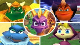 Spyro Trilogy - All Bosses + Cutscenes (No Damage)