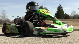 Asher test drives a Kid Kart for the first time