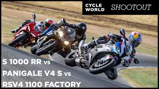 Ducati Panigale V4 S vs. BMW S 1000 RR vs. Aprilia RSV4 1100 | Superbike Comparison