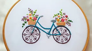 Bicycle embroidery tutorial | Beginner's embroidery | Infinite thread arts