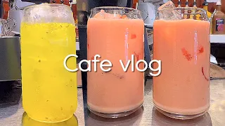 Sub)📝시험 잘 보셨나요📝 / cafe vlog / 카페 브이로그 / 커피에반하다 / 음료제조 / ASMR / NOBGM