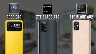 NANTANGIN POCO C40! POCO C40 VS ZTE Blade A72 VS ZTE Blade A52