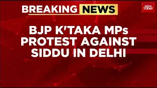 BJP Holds Protests Against Karnataka Chief Minister Siddaramaiah In Delhi, Bengaluru