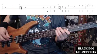 Black Dog by Led Zeppelin - Bass Cover with Tabs Play-Along