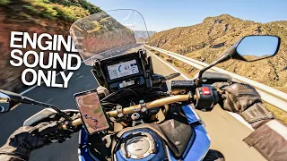 the stock HONDA AFRICA TWIN exhaust sounds NAUGHTY! [RAW Onboard - scenic canyon ride]